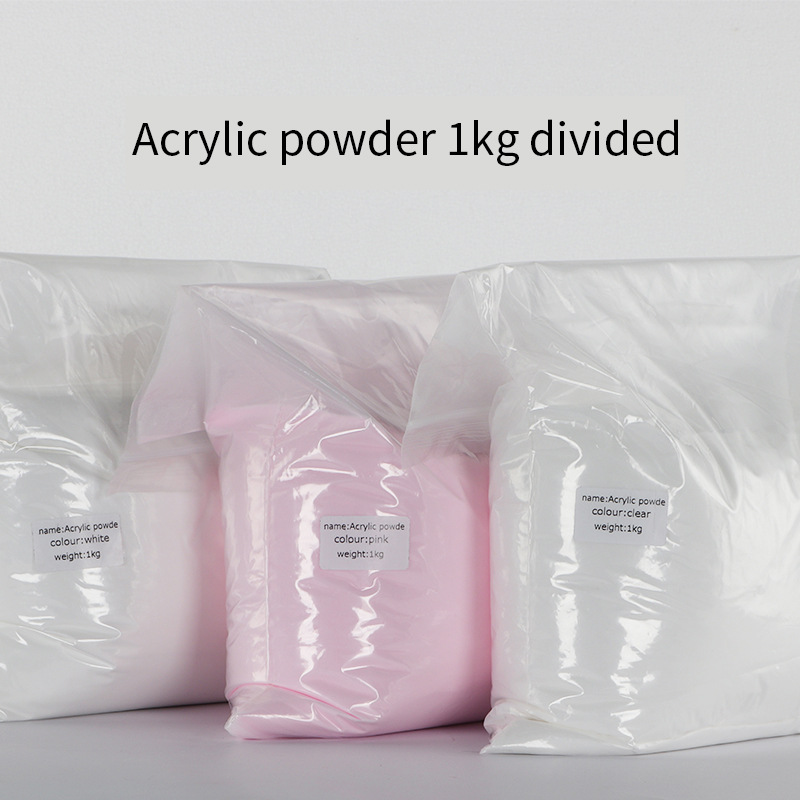 Nail Art Emas - 1000g White Clear Pink Nail Acrylic