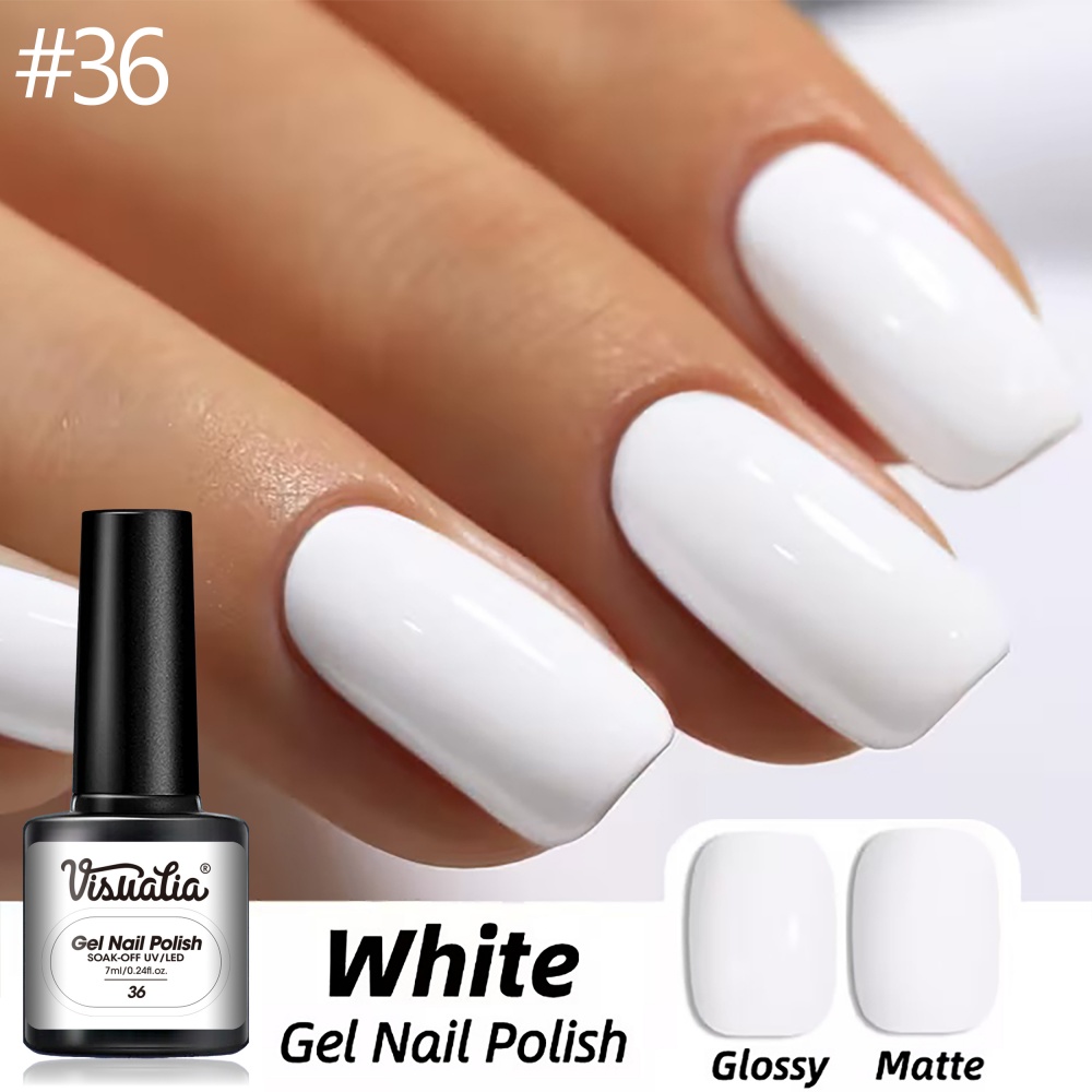 Nail Art Natural Simple - Visuatia # 36 Pure White Nail