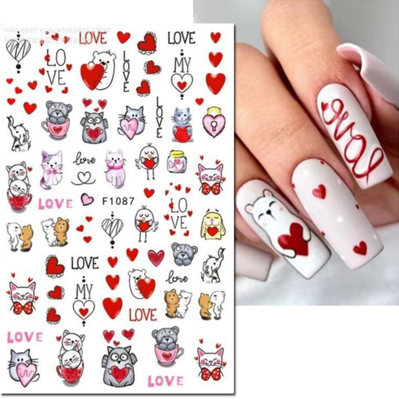 3d Nail Art Decals Valentine D - Nail Art Valentines Day recension och pris