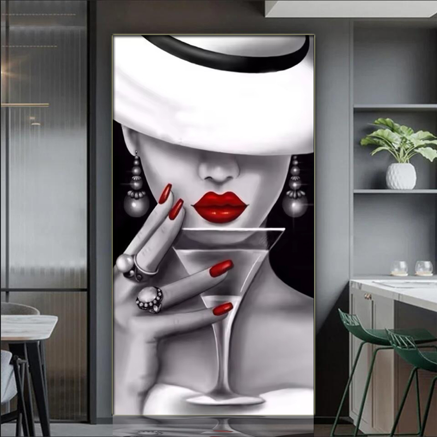 Elegant Woman Full Diamond Mos - Nail Art Valentines Day recension och pris