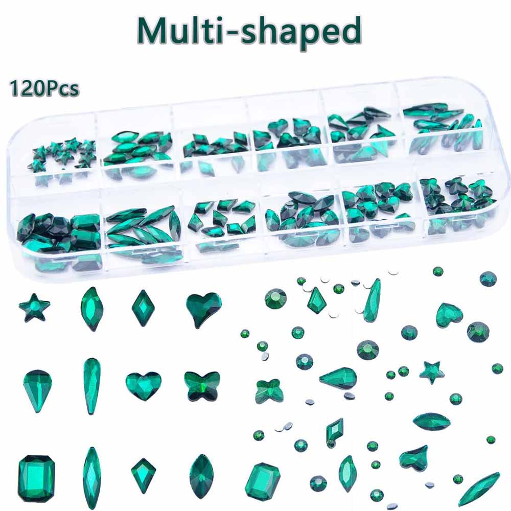 2Boxes Emerald Green Nail Rhin - Nail Art Emerald Green recension och pris