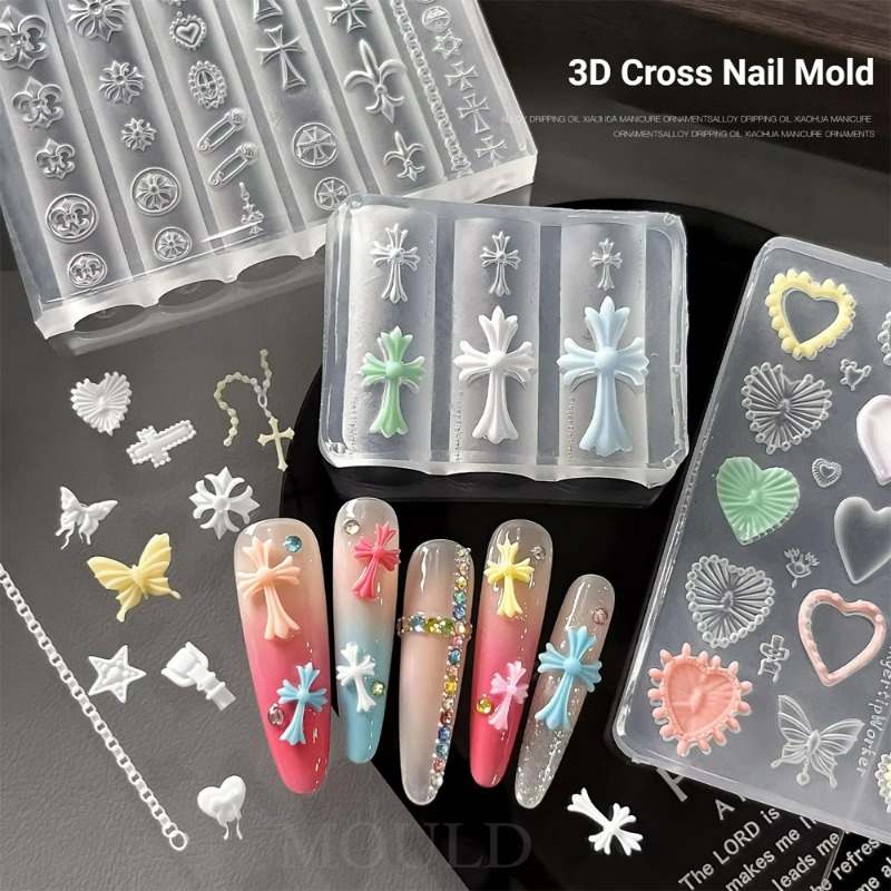Silicone Cross Nail Art Molds  - Nail Art Gothic recension och pris