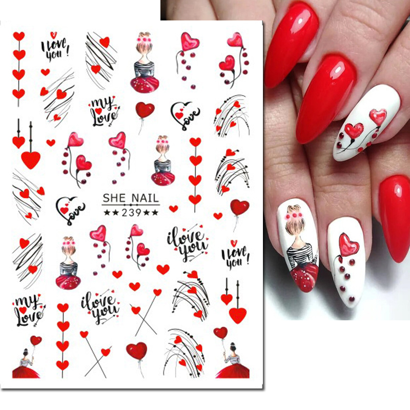 3d Nail Art Decals Geometric L - Nail Art Valentines Day recension och pris