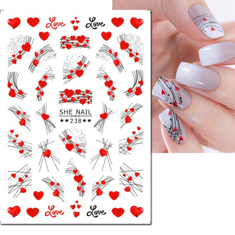 3d Nail Art Decals Geometric L - Nail Art Valentines Day recension och pris