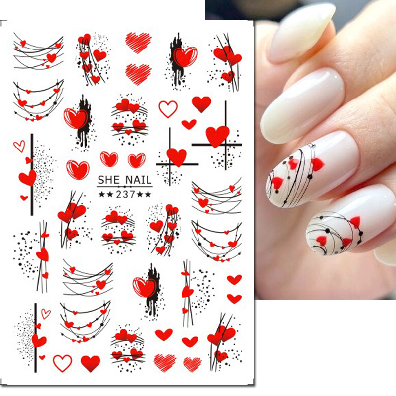 3d Nail Art Decals Geometric L - Nail Art Valentines Day recension och pris