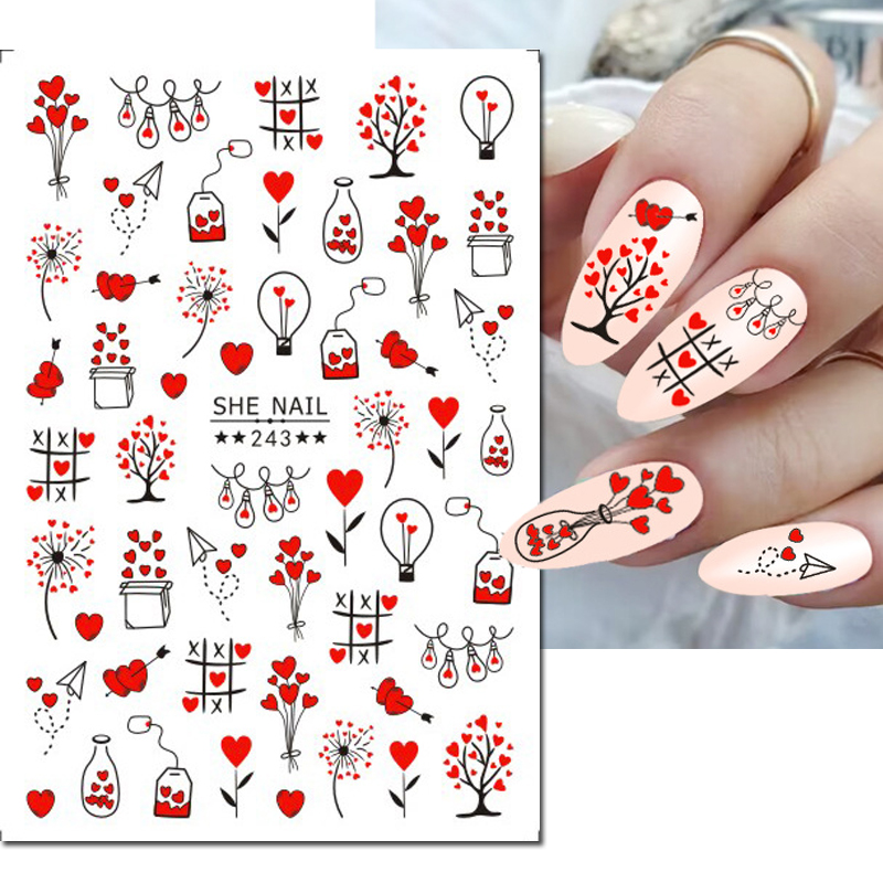 3d Nail Art Decals Geometric L - Nail Art Valentines Day recension och pris