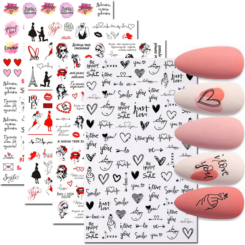 Nail Art Decals Love Hearts Le - Nail Art Valentines Day recension och pris