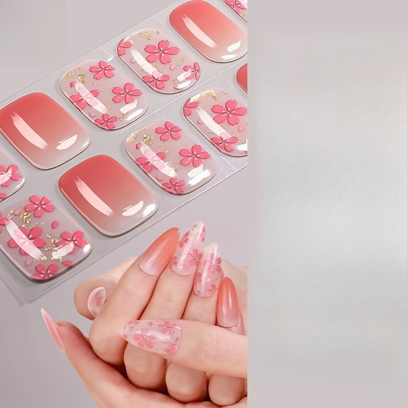 Pink White Gradient Nail Stick - Nail Art Natural Simple recension och pris