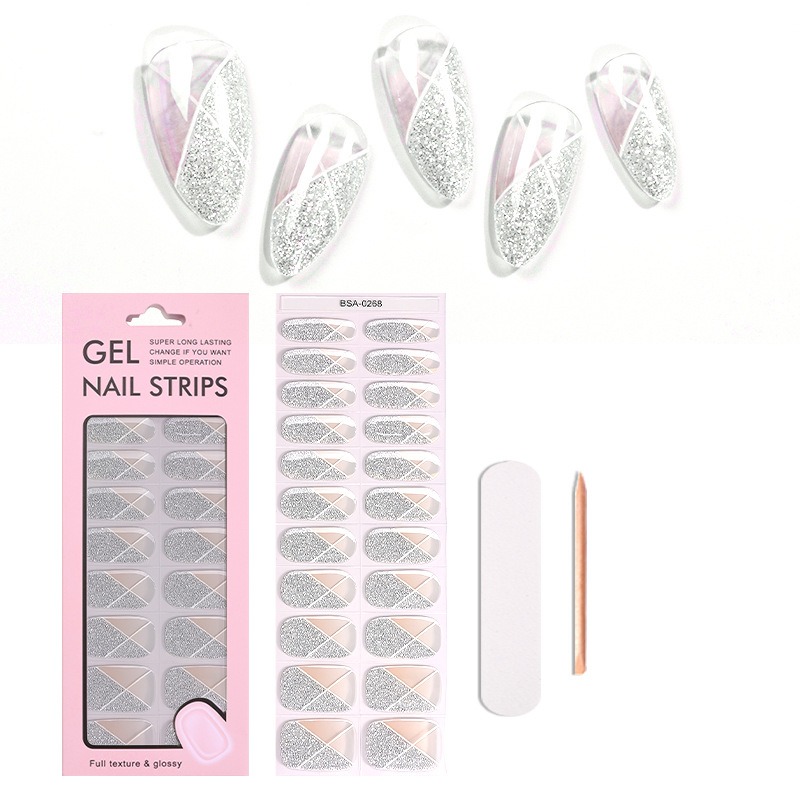 Pink White Gradient Nail Stick - Nail Art Natural Simple recension och pris