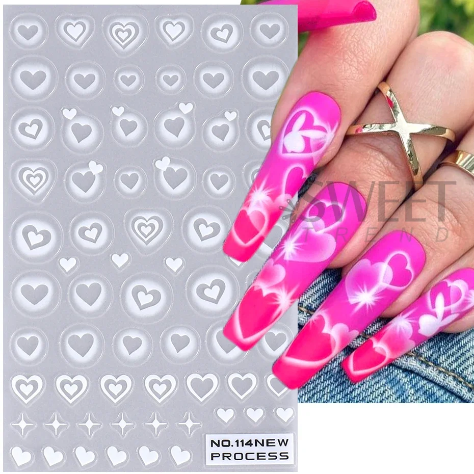 2pcs 3D Heart Star Nail Sticke - Nail Art Valentines Day recension och pris
