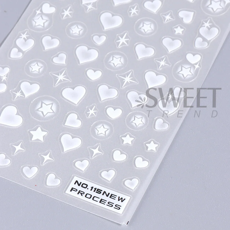 2pcs 3D Heart Star Nail Sticke - Nail Art Valentines Day recension och pris