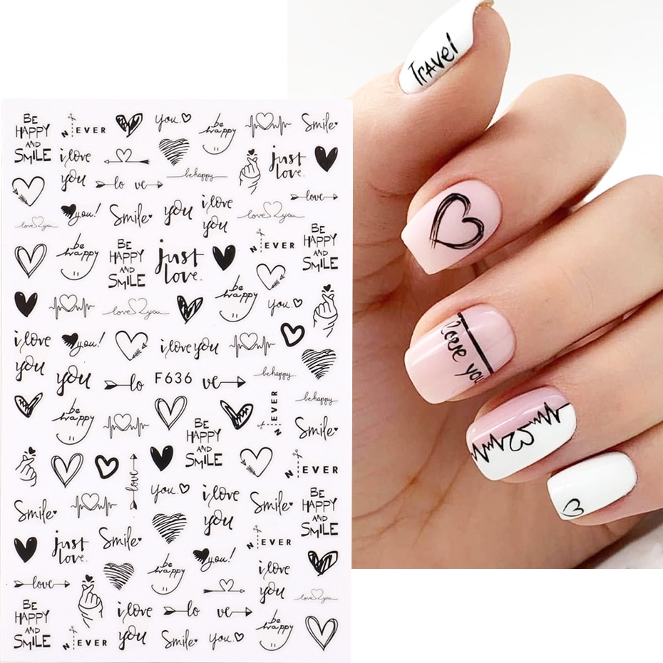 2pcs Heart Love Design 3D Nail - Nail Art Valentines Day recension och pris