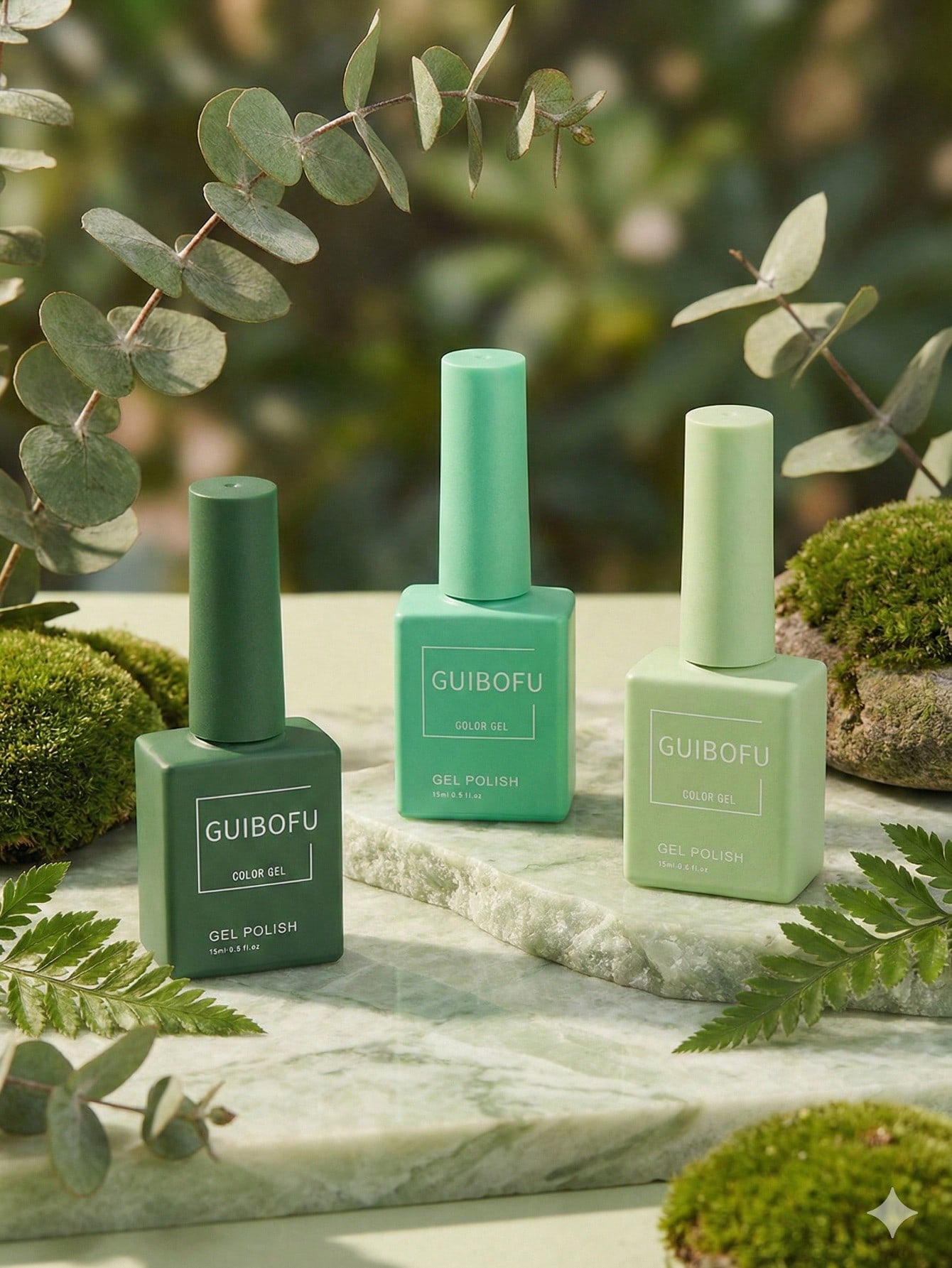 3Pcs/Set 15ml Forest Green Gel - Nail Art Emerald Green recension och pris