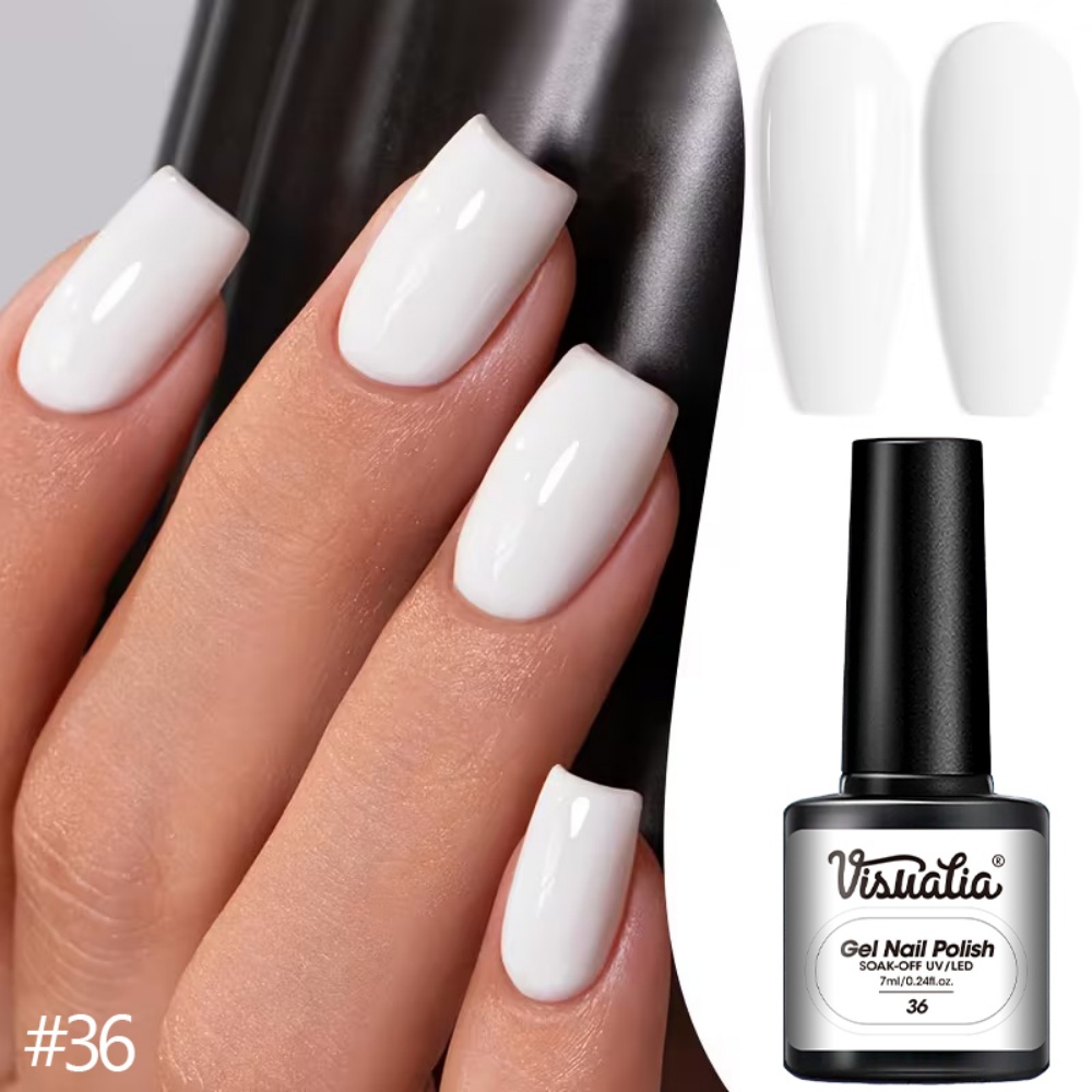 Visuatia # 36 Pure White Nail  - Nail Art Natural Simple recension och pris
